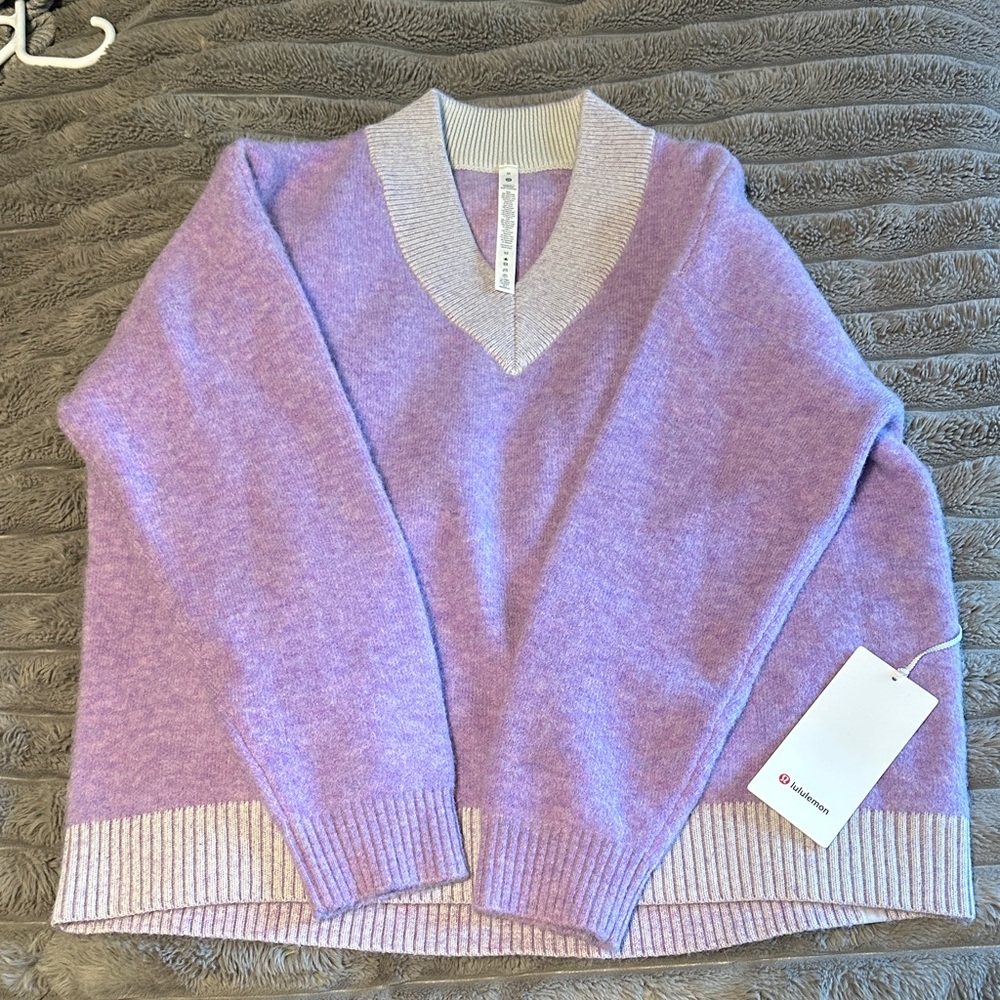 Lululemon Athletica Lavender V-Neck Sweater